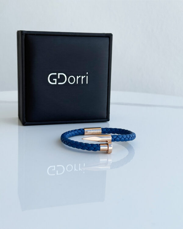 GDorri Bracelet Blue Leather Rose Gold