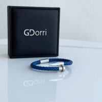 GDorri Bracelet Blue Leather White Gold