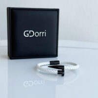 GDorri Bracelet White Leather Black