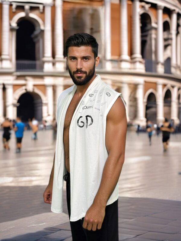 GDorri White Lux Cape, Cape Jacket, Cape Sleeve, Cape Blazer, Draped Vest, Sleeveless Cape