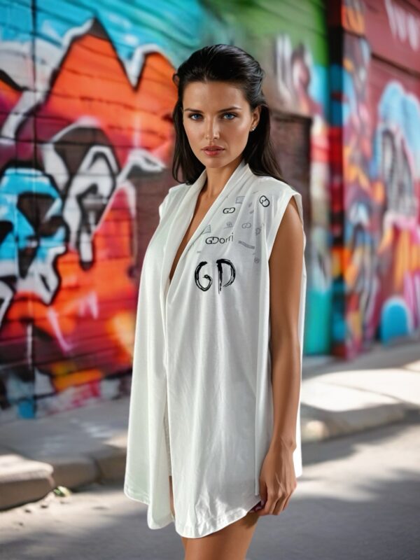 GDorri White Lux Cape, Cape Jacket, Cape Sleeve, Cape Blazer, Draped Vest, Sleeveless Cape