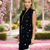 GDorri Black Elite Cape, Cape Jacket, Cape Sleeve, Cape Blazer, Draped Vest, Sleeveless Cape