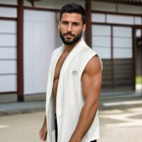 GDorri White GD Cape, Cape Jacket, Cape Sleeve, Cape Blazer, Draped Vest, Sleeveless Cape