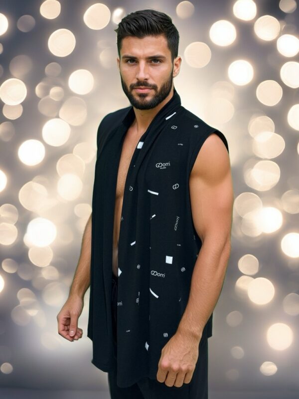 GDorri Black Elite Cape, Cape Jacket, Cape Sleeve, Cape Blazer, Draped Vest, Sleeveless Cape