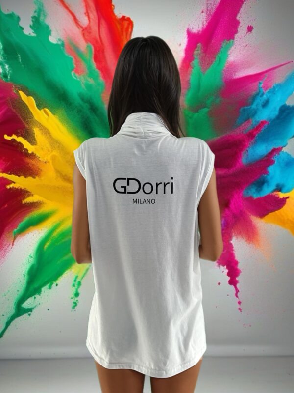 GDorri White Fashion Cape, Cape Jacket, Cape Sleeve, Cape Blazer, Draped Vest, Sleeveless Cape