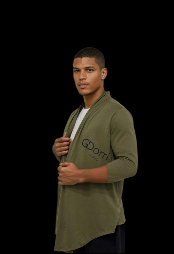 GDorri Army Green Cape, Cape Jacket, Cape Sleeve, Cape Blazer, Draped Vest, Sleeveless Cape