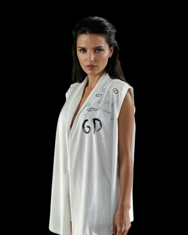 GDorri White Cape, Cape Jacket, Cape Sleeve, Cape Blazer, Draped Vest, Sleeveless Cape