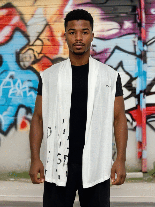 GDorri White Fashion Cape, Cape Jacket, Cape Sleeve, Cape Blazer, Draped Vest, Sleeveless Cape