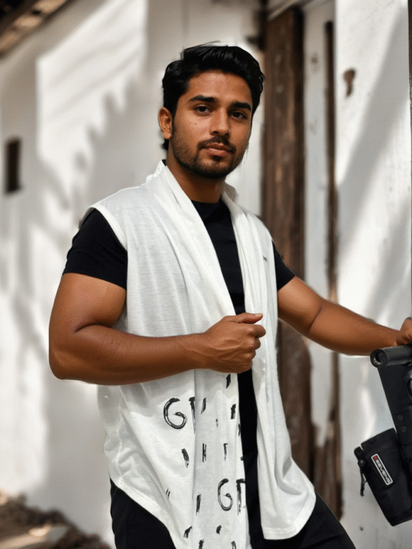 GDorri White Fashion Cape, Cape Jacket, Cape Sleeve, Cape Blazer, Draped Vest, Sleeveless Cape