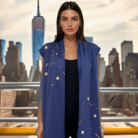 GDorri Blue Style Cape, Cape Jacket, Cape Sleeve, Cape Blazer, Draped Vest, Sleeveless Cape