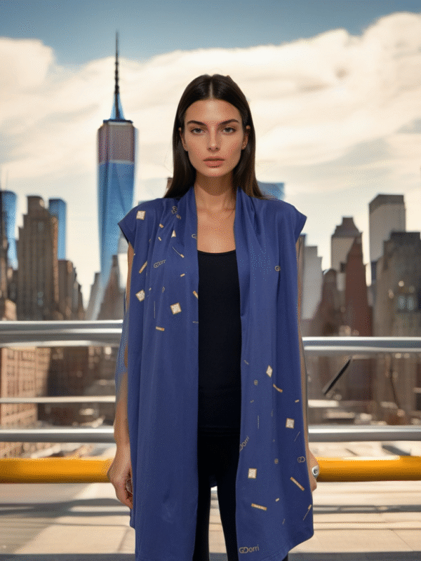 GDorri Blue Style Cape, Cape Jacket, Cape Sleeve, Cape Blazer, Draped Vest, Sleeveless Cape