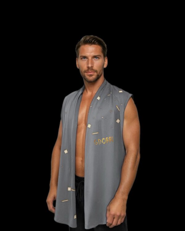 GDorri Silver Style Cape, Cape Jacket, Cape Sleeve, Cape Blazer, Draped Vest, Sleeveless Cape