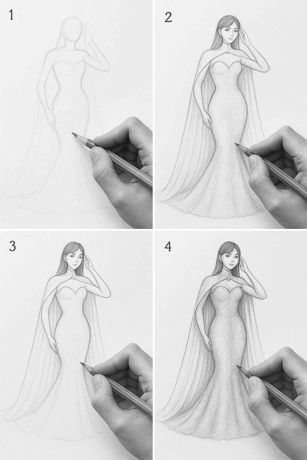 Alveria By GDorri Royal Collection Step By Step Sketch 1