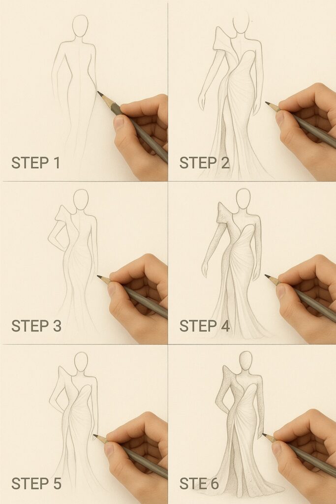 Divina By GDorri Royal Collection — step by step sketch
