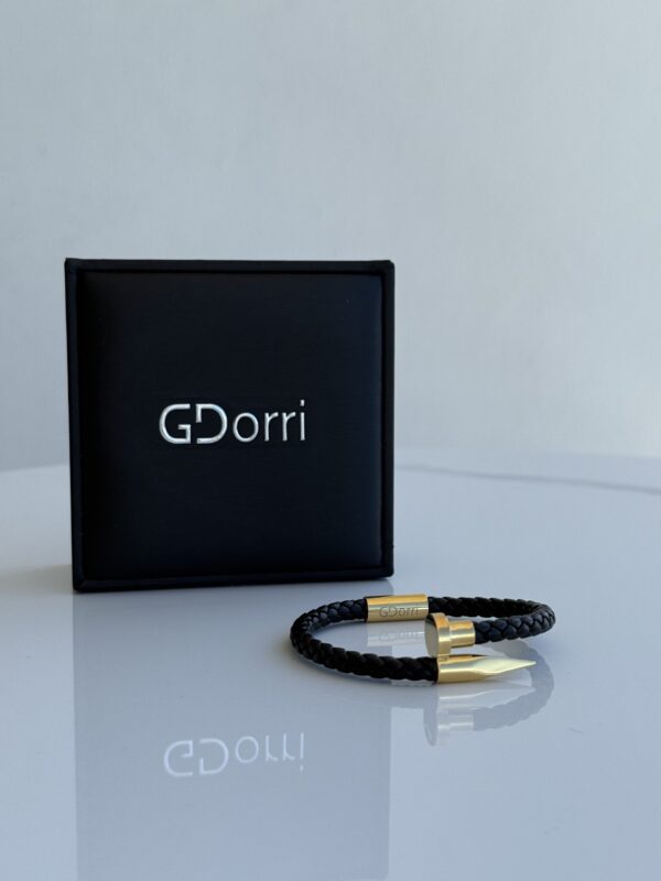 GDorri Nail Bracelet Black Yellow Gold Box