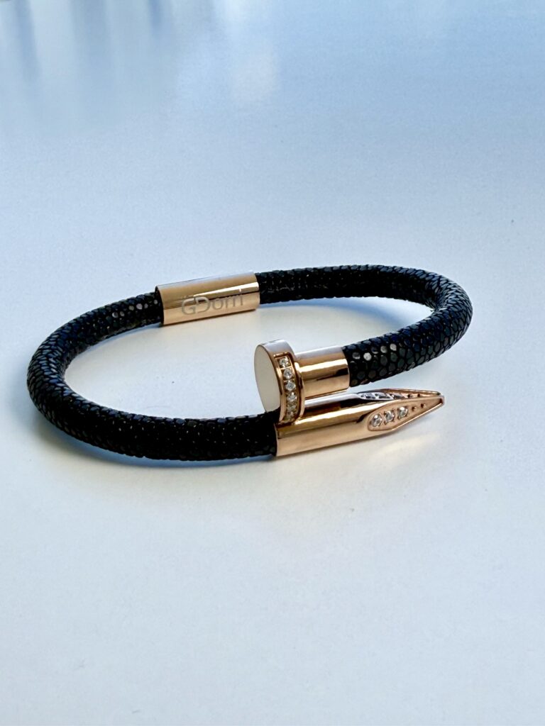 GDorri Nail Bracelet Lux Black Diamond Rose Gold Main