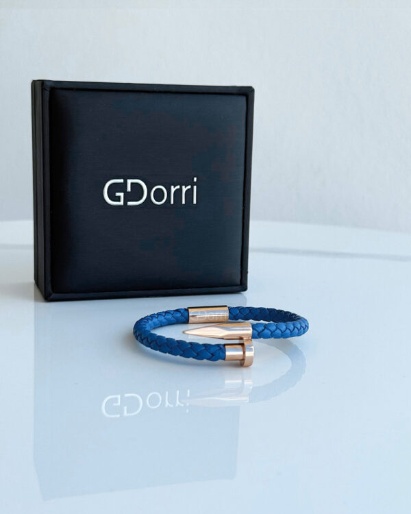 GDorri Nail Bracelet Blue Rose Gold Box